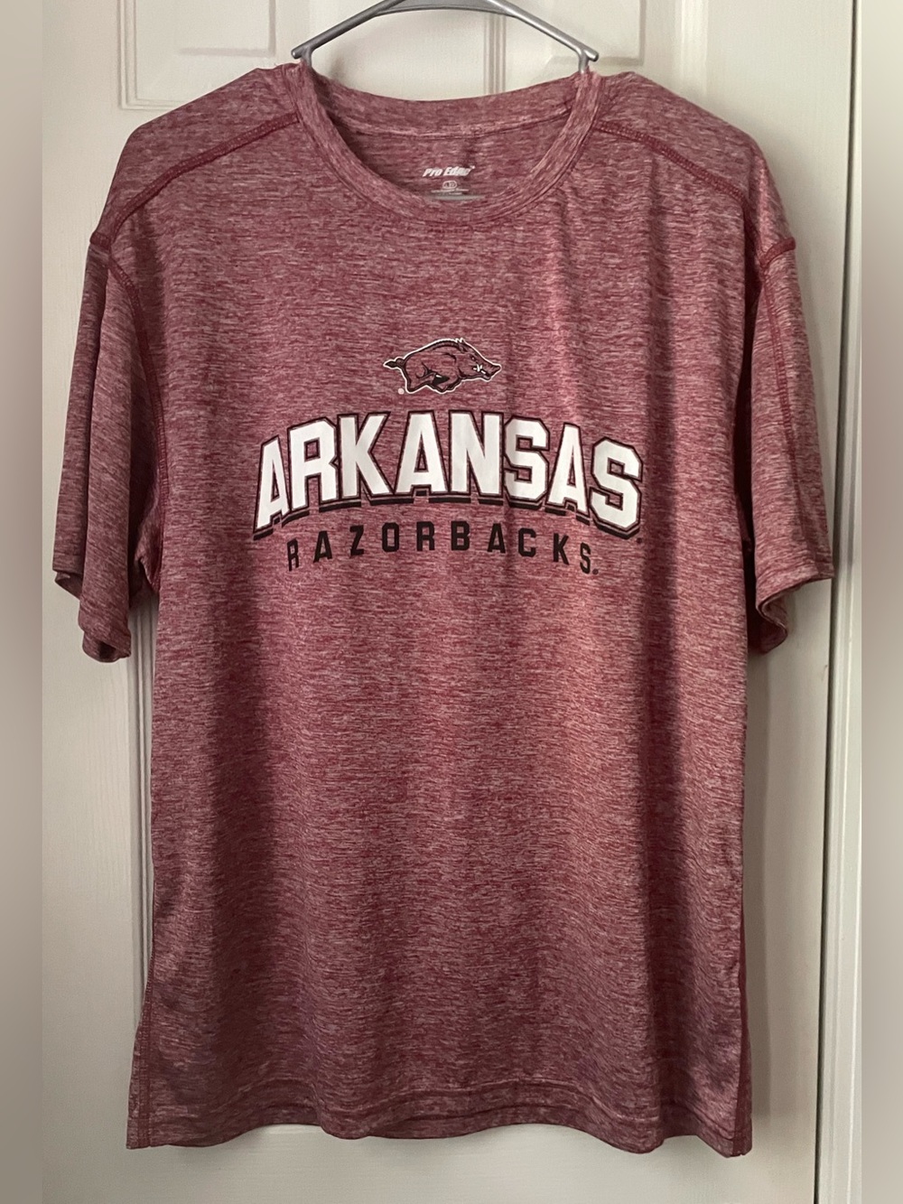 Pro Edge Heathered Maroon Crew Neck Tee